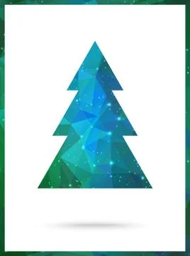 Vector Christmas Tree card design. Perfect as invitation or announcement Stock Illustration