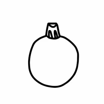 Vector Christmas tree decoration.Scandinavian style.Doodle black Stock Illustration