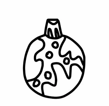 Vector Christmas tree decoration.Scandinavian style.Doodle black sketch Stock Illustration