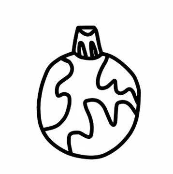 Vector Christmas tree decoration.Scandinavian style.Doodle black sketch Stock Illustration