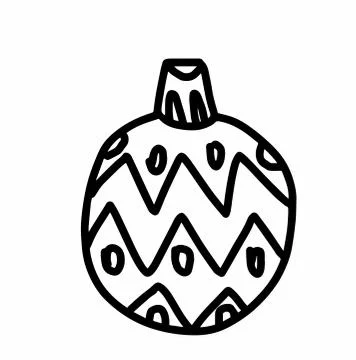 Vector Christmas tree decoration.Scandinavian style.Doodle black sketch Illustrazione stock