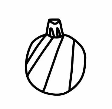 Vector Christmas tree decoration.Scandinavian style.Doodle black sketch Stock Illustration