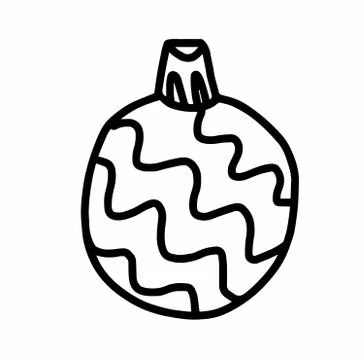 Vector Christmas tree decoration.Scandinavian style.Doodle black sketch Stock Illustration