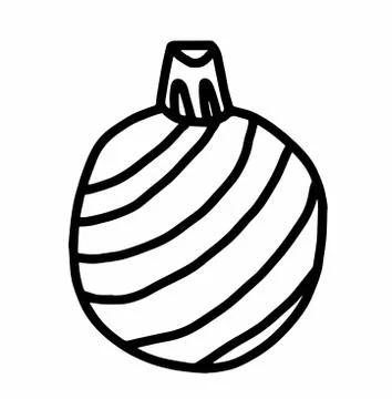 Vector Christmas tree decoration.Scandinavian style.Doodle black sketch Stock Illustration