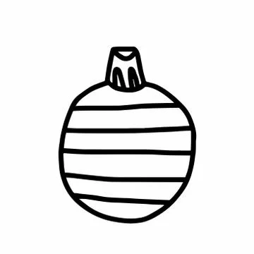Vector Christmas tree decoration.Scandinavian style.Doodle black sketch Stock Illustration