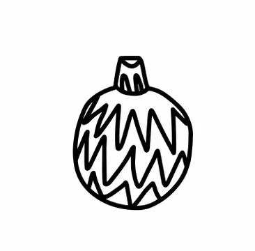 Vector Christmas tree decoration.Scandinavian style.Doodle black Stock Illustration