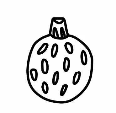 Vector Christmas tree decoration.Scandinavian style.Doodle black sketch Stock Illustration