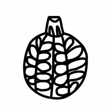 Vector Christmas tree decoration.Scandinavian style.Doodle black sketch Stock Illustration