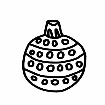 Vector Christmas tree decoration.Scandinavian style.Doodle black sketch Stock Illustration