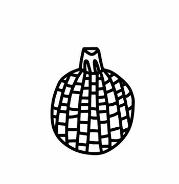 Vector Christmas tree decoration.Scandinavian style.Doodle black sketch Stock Illustration