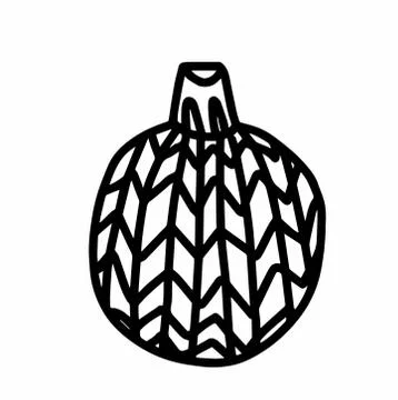 Vector Christmas tree decoration.Scandinavian style.Doodle black sketch Stock Illustration