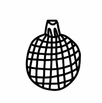 Vector Christmas tree decoration.Scandinavian style.Doodle black Stock Illustration