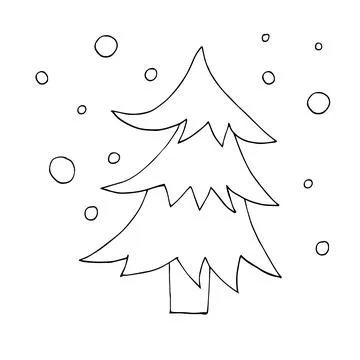 Vector Christmas tree. Decorative Christmas tree. Stock Illustration