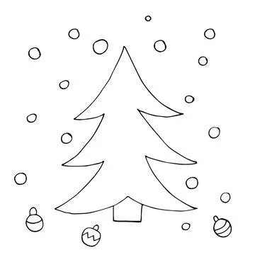 Vector Christmas tree. Decorative Christmas tree. Stock Illustration
