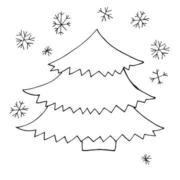 Vector Christmas tree. Decorative Christmas tree. Stock Illustration