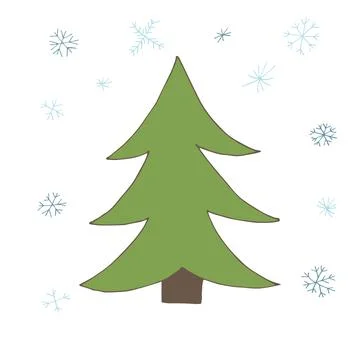 Vector Christmas tree. Decorative Christmas tree. Stock Illustration