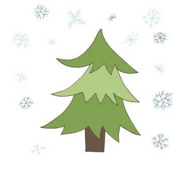 Vector Christmas tree. Decorative Christmas tree. Stock Illustration