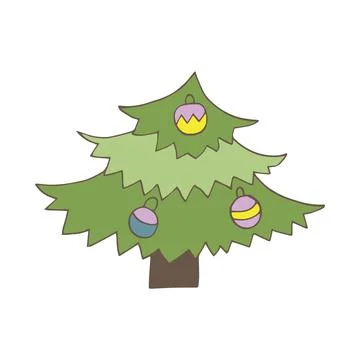 Vector Christmas tree. Decorative Christmas tree. Stock Illustration
