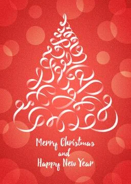 Vector Christmas tree in the form of ribbons Stock Illustration