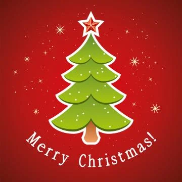 Vector christmas tree greeting card Stock Illustration