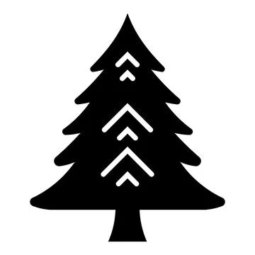 Vector christmas tree icon on white background Stock Illustration