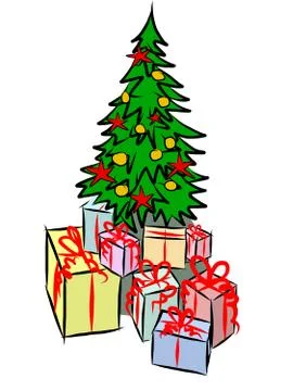 Vector of christmas tree Stock Illustration