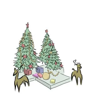 Vector of christmas tree Stock Illustration