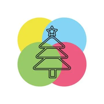 Vector Christmas tree illustration - xmas Stock Illustration