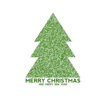 Vector christmas tree made from dots Stock Illustration