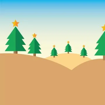 Vector Christmas tree on Mountain Stock Illustration