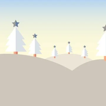 Vector Christmas tree on Mountain with snow Illustrazione stock
