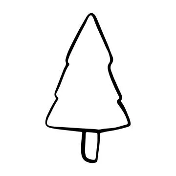 Vector Christmas tree outline icon. Stock Illustration