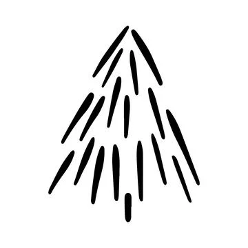 Vector Christmas tree outline icon. Stock Illustration
