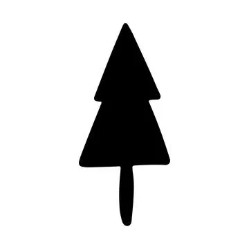 Vector Christmas tree outline icon. Stock Illustration