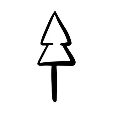 Vector Christmas tree outline icon. Stock Illustration