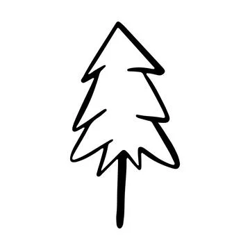 Vector Christmas tree outline icon. Stock Illustration