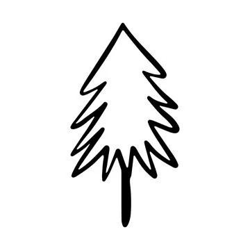 Vector Christmas tree outline icon. Stock Illustration