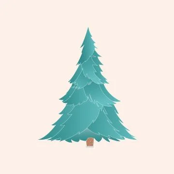Vector christmas tree with realistic branches isolated Stock Illustration