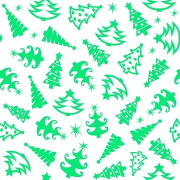 Vector christmas tree seamless pattern. Illustrazione stock