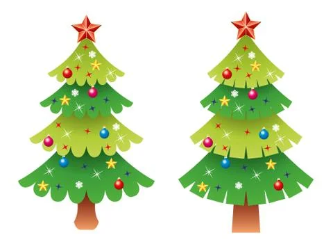 Vector  christmas tree set Stock Illustration