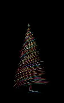 Vector Christmas tree sketch Illustrazione stock