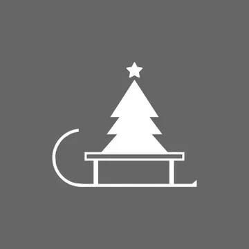 Vector christmas tree on a sled Stock Illustration