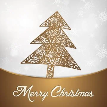Vector christmas tree with snowflake background greeting card Stock-Illustration