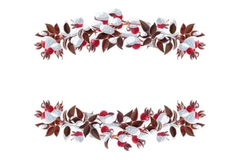 Vector Christmas wreath border Stock Illustration
