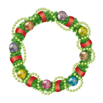 Vector Christmas Wreath. Stock Illustration