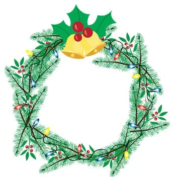 Vector Christmas Wreath Stock Illustration