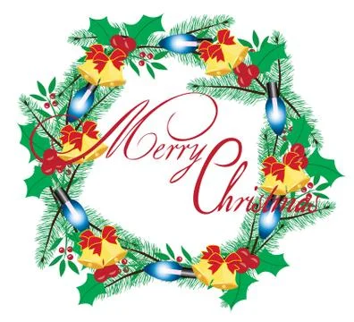 Vector Christmas Wreath Stock Illustration