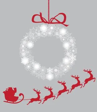 Vector Christmas Wreath Stock Illustration