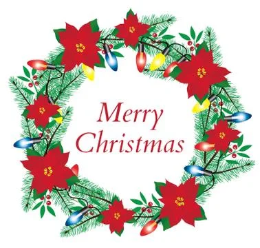 Vector Christmas Wreath Stock Illustration