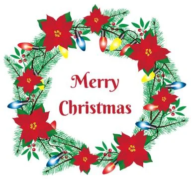 Vector Christmas Wreath Stock Illustration